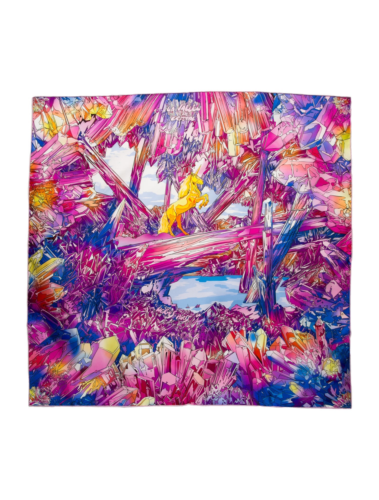Hermès La Vallee de Cristal Silk Scarf
