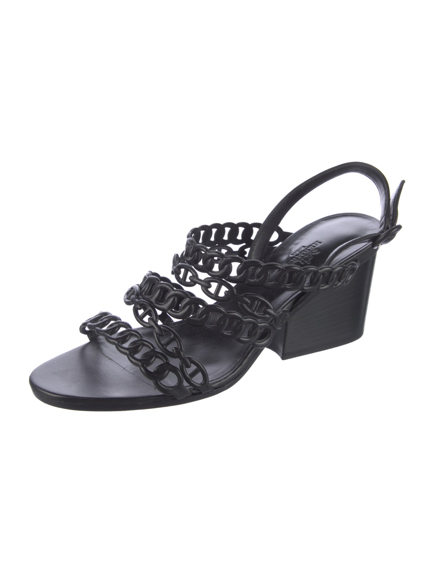 Hermès Romanza Chaîne d'Ancre Insignia Slingback Sandals