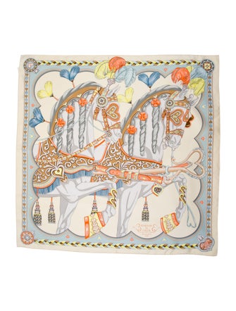 Hermès Harnais De Coeur Silk Scarf