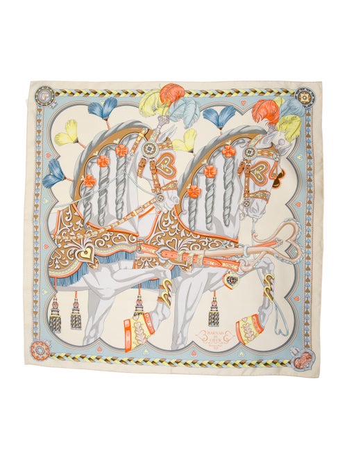 Hermès Harnais De Coeur Silk Scarf