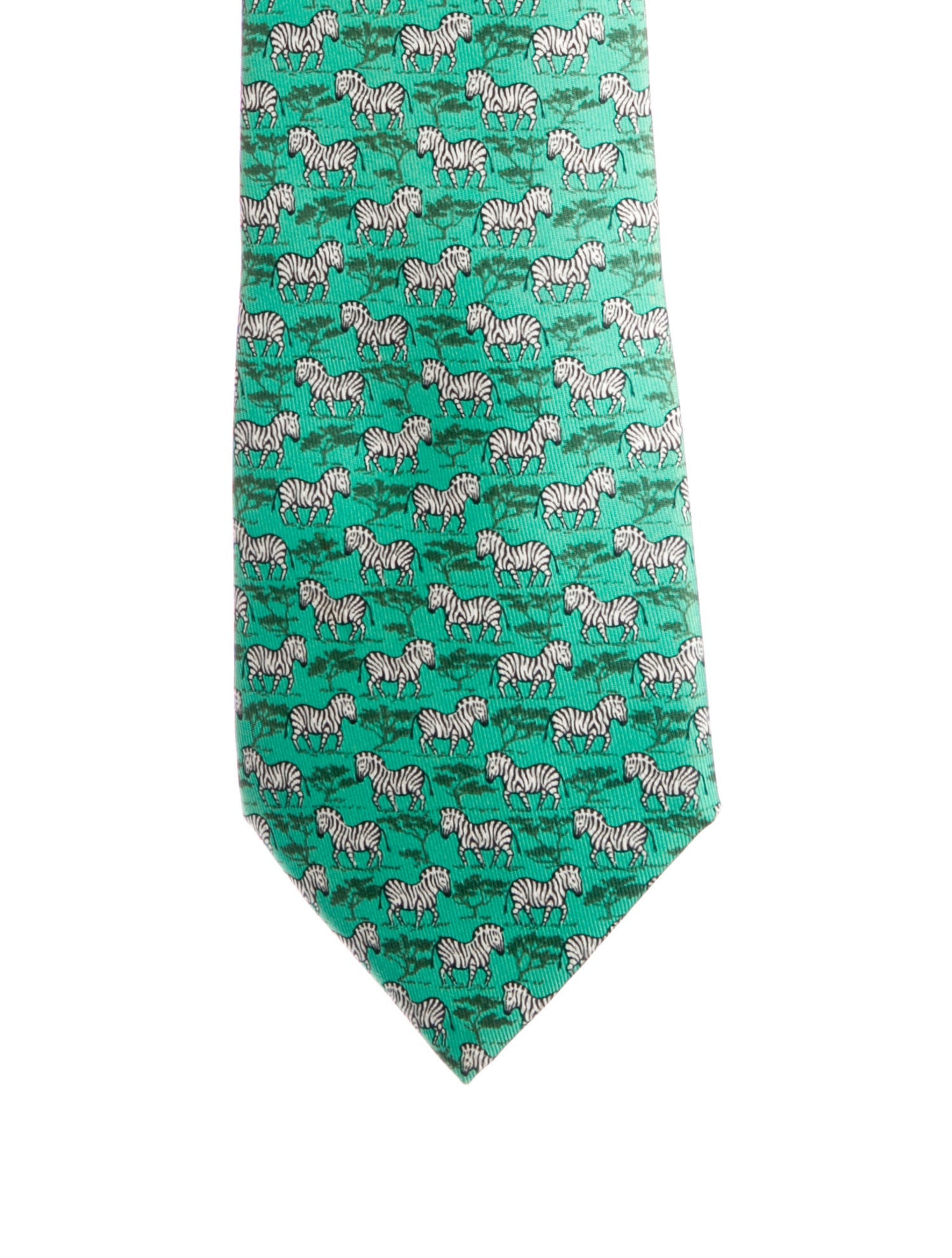 Hermès Pattern Print Silk Tie