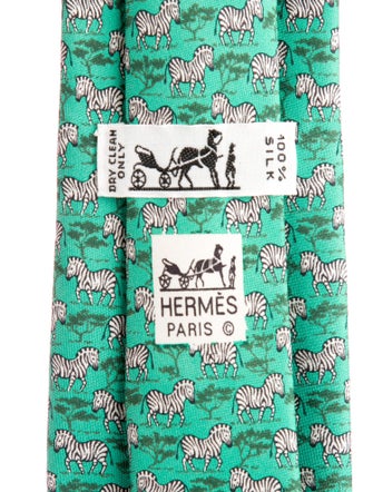 Hermès Pattern Print Silk Tie