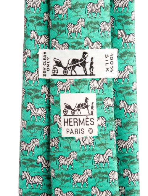 Hermès Pattern Print Silk Tie