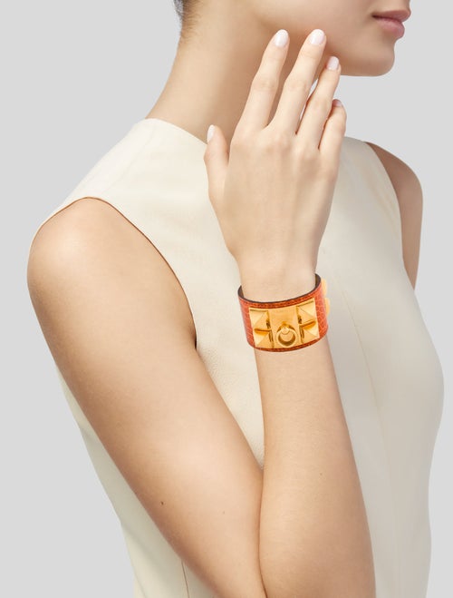 Hermès Alligator Leather Collier de Chien Wrap Bracelet