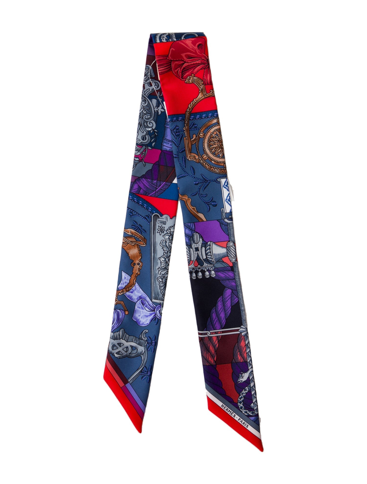 Hermès Cavalleria d'Etriers Silk Twilly Scarf w/ Tags