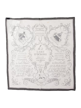 Hermès L'Art d'Écrire Mousseline Silk Scarf
