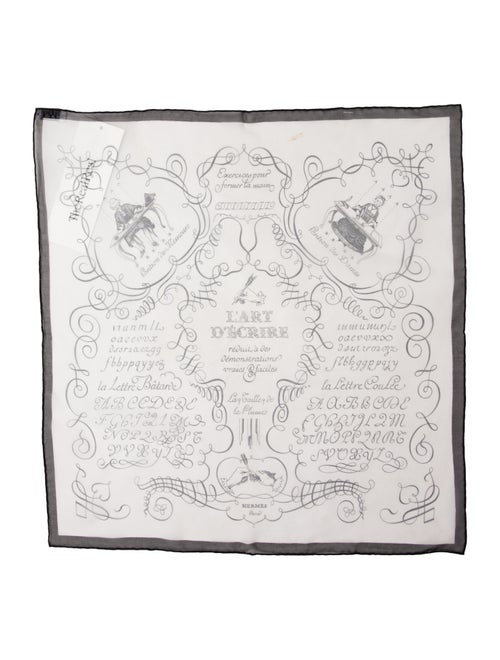 Hermès L'Art d'Écrire Mousseline Silk Scarf