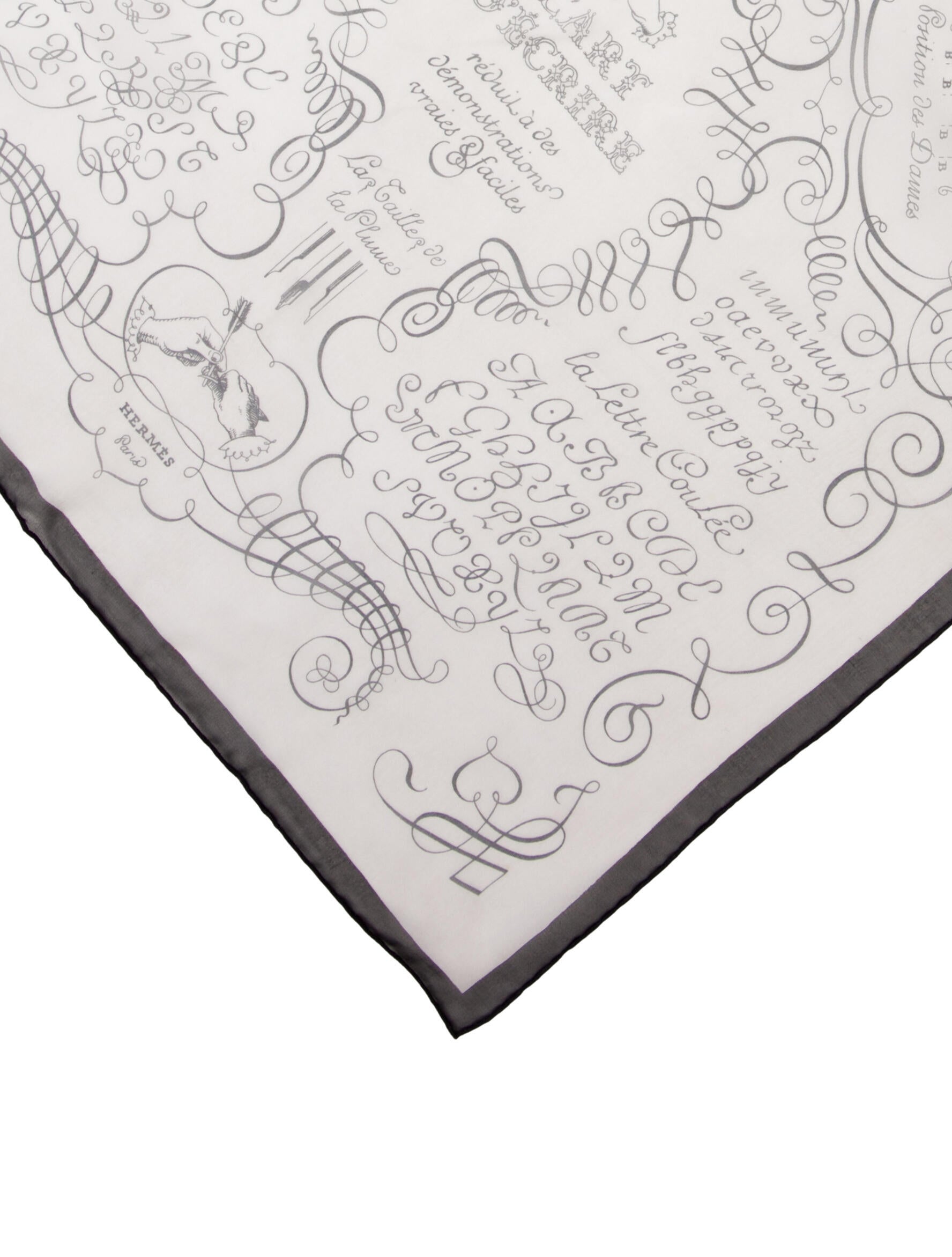 Hermès L'Art d'Écrire Mousseline Silk Scarf