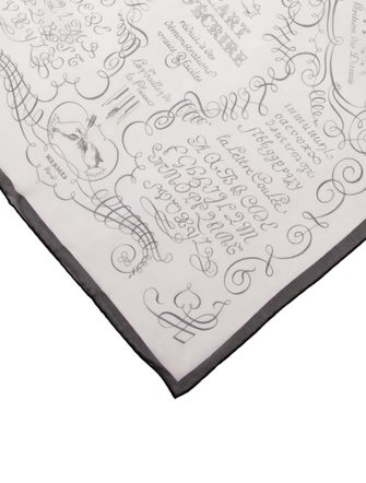 Hermès L'Art d'Écrire Mousseline Silk Scarf