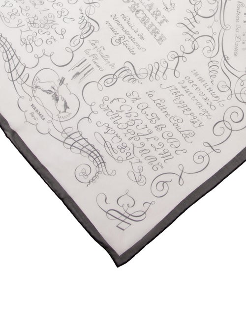 Hermès L'Art d'Écrire Mousseline Silk Scarf