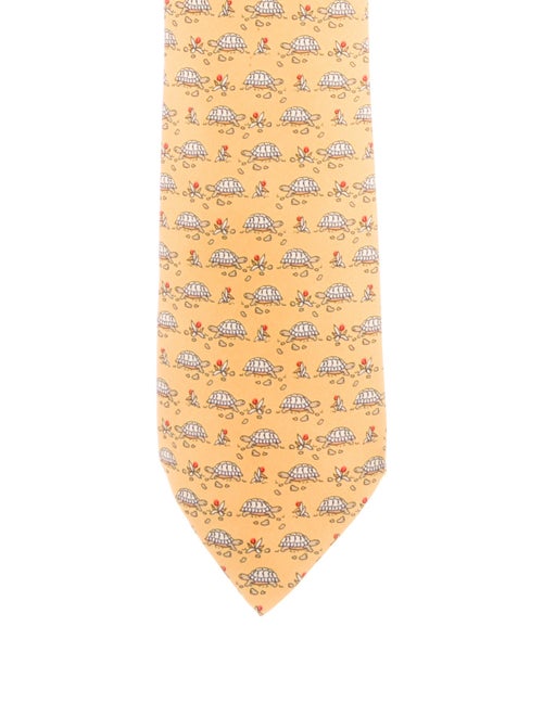 Hermès Pattern Print Silk Tie