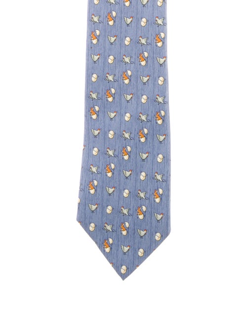 Hermès Pattern Print Silk Tie