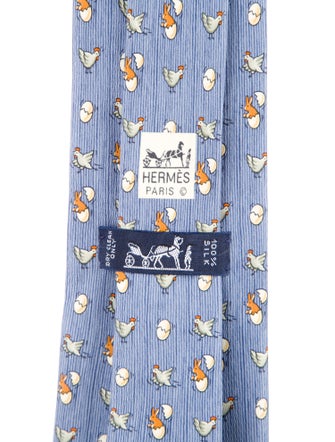 Hermès Pattern Print Silk Tie