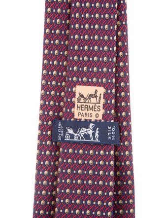 Hermès Pattern Print Silk Tie