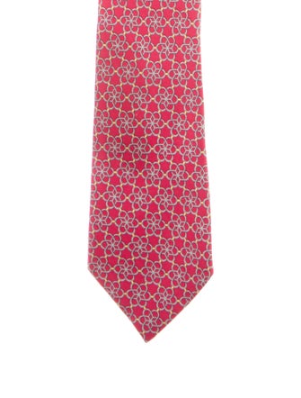 Hermès Pattern Print Silk Tie