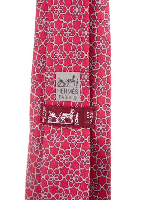 Hermès Pattern Print Silk Tie