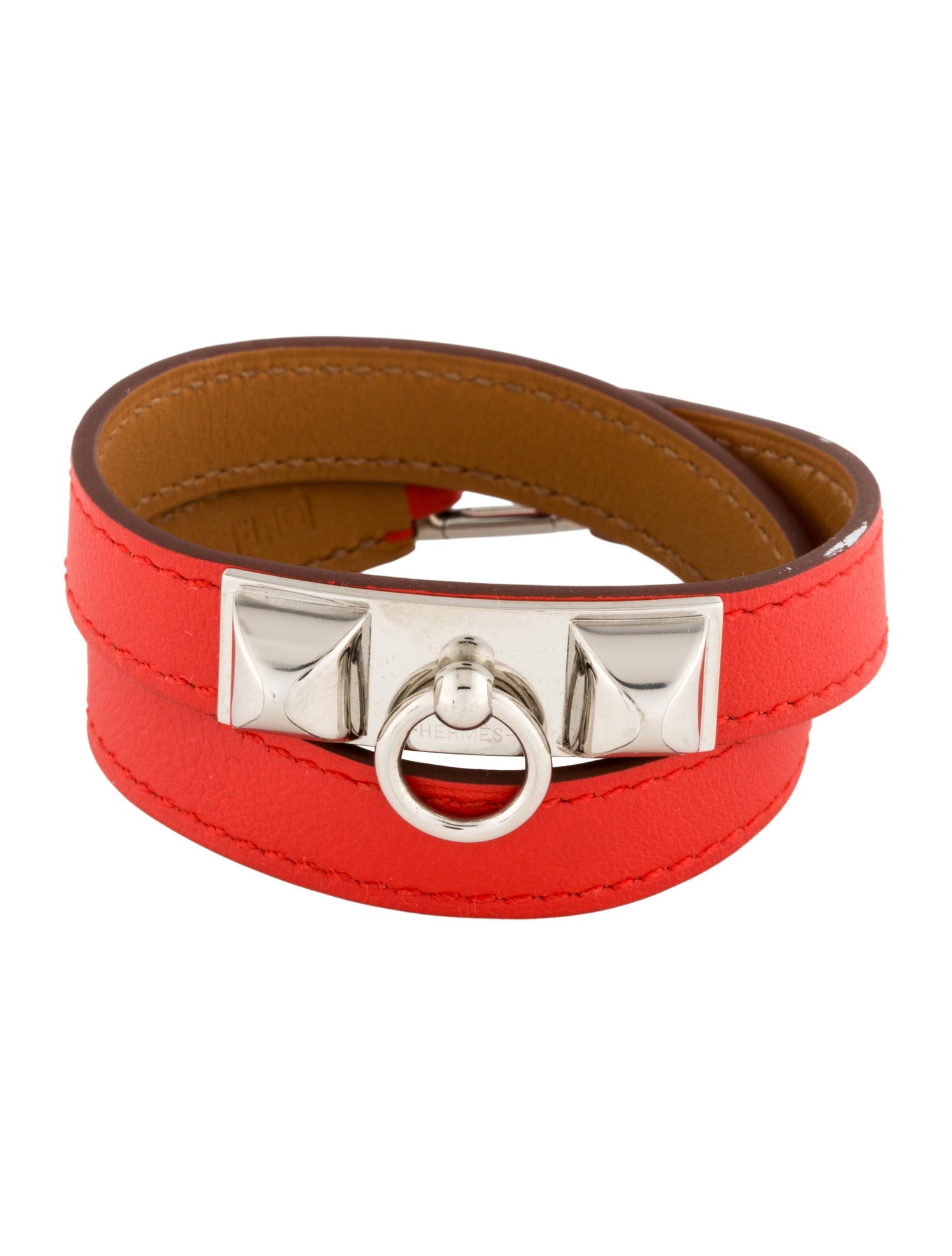 Hermès Leather Rivale Double Tour Bracelet