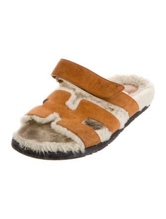 Hermès Suede Slides