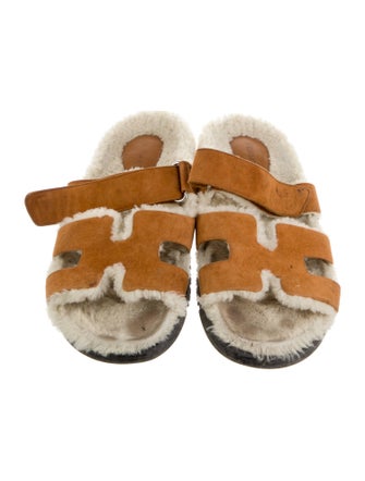 Hermès Suede Slides