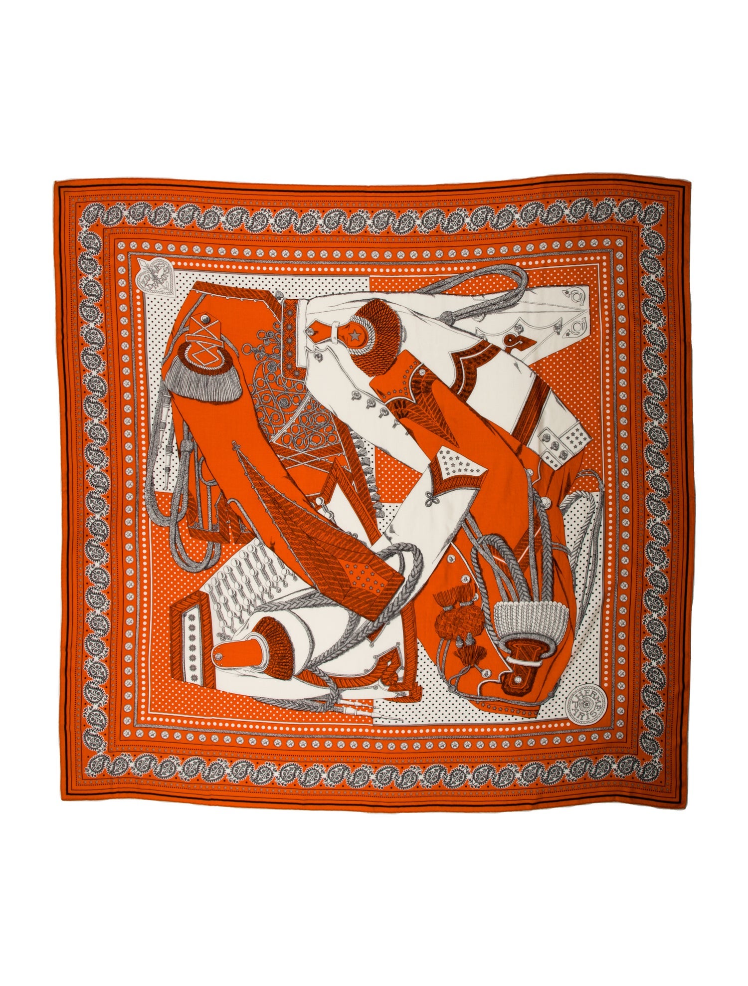 Hermès Zouaves et Dragons Bandana Cashmere Shawl w/ Tags