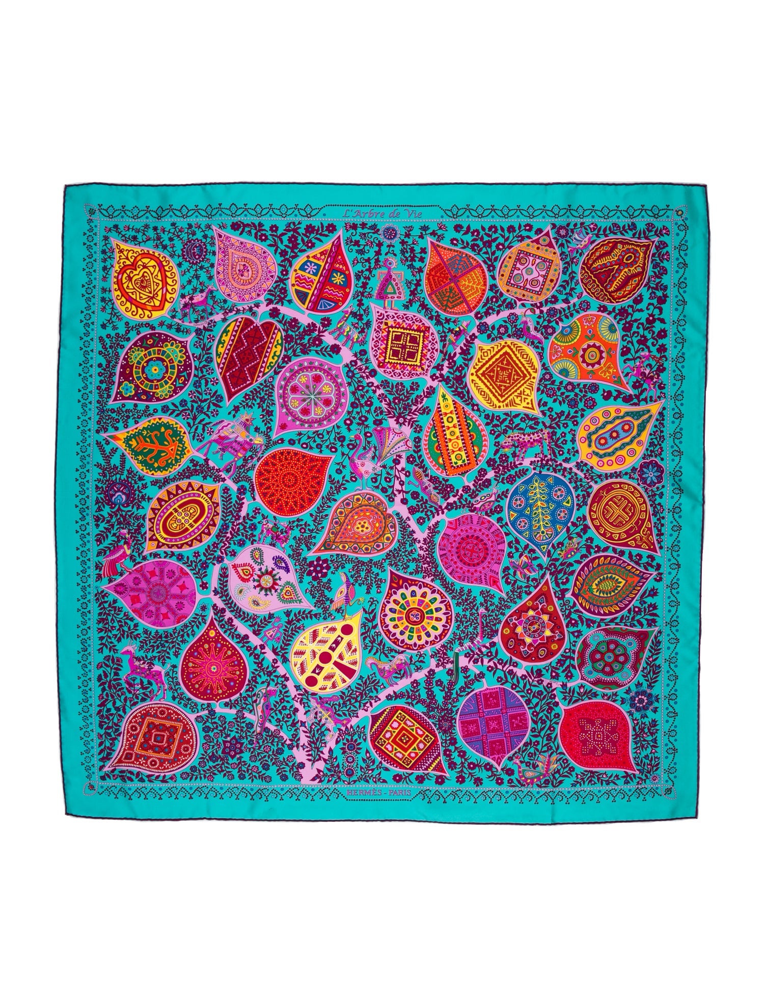 Hermès L'arbre de Vie Silk Scarf