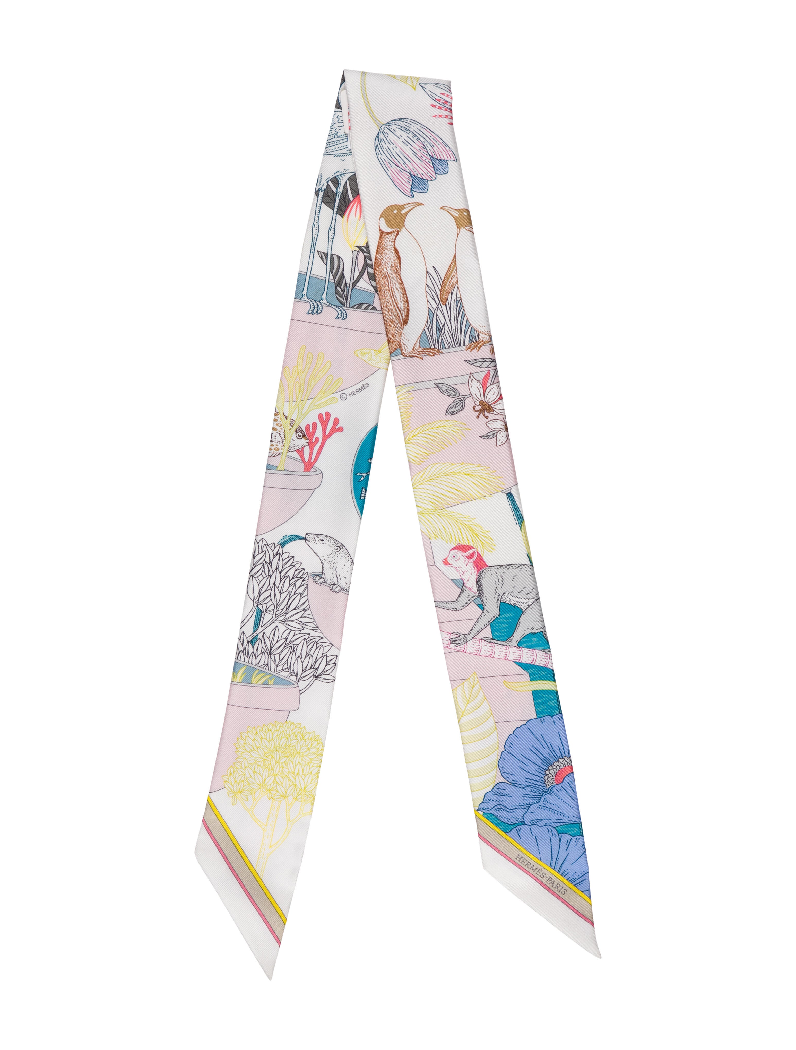 Hermès Precious Paradise Silk Twilly Scarf w/ Tags