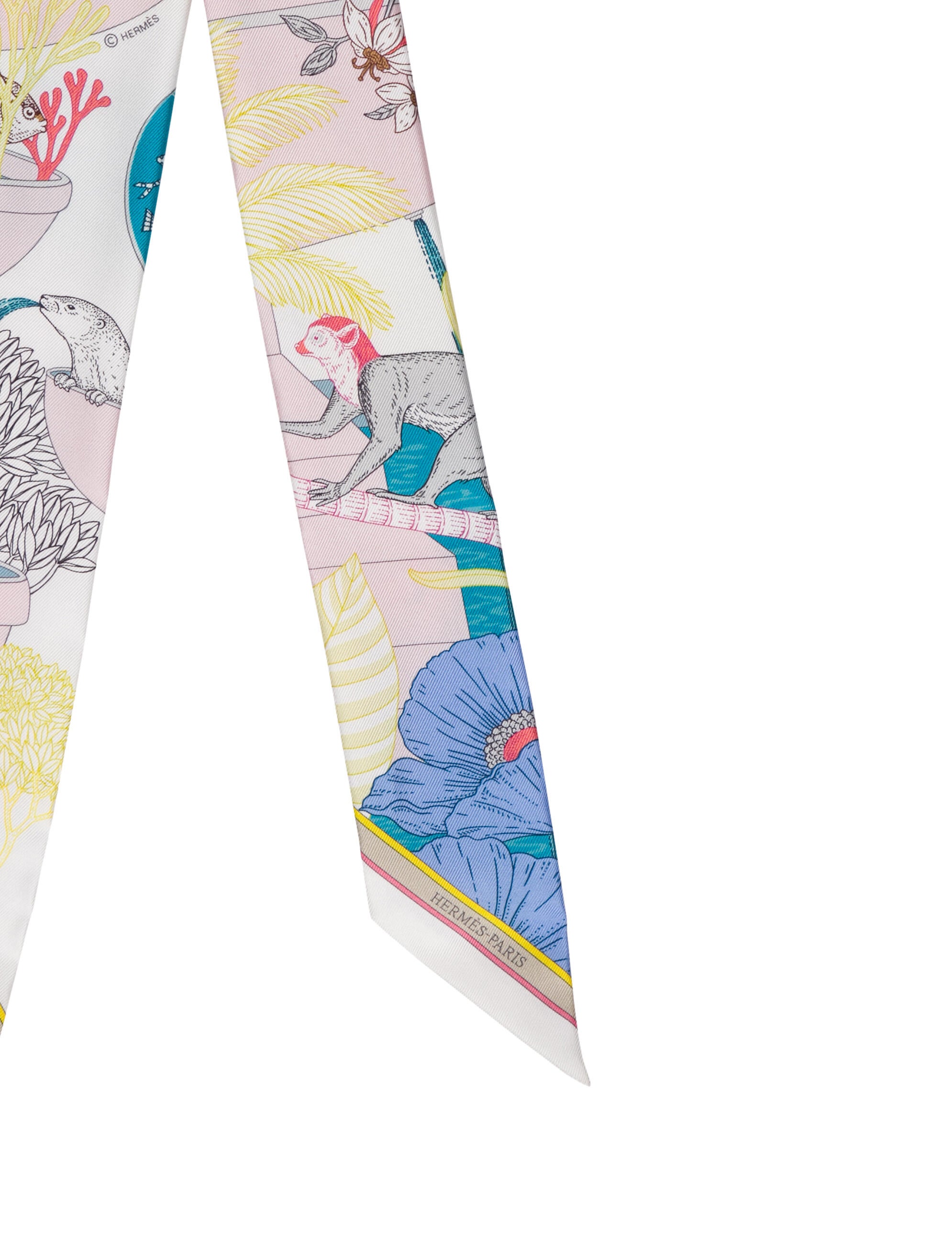 Hermès Precious Paradise Silk Twilly Scarf w/ Tags