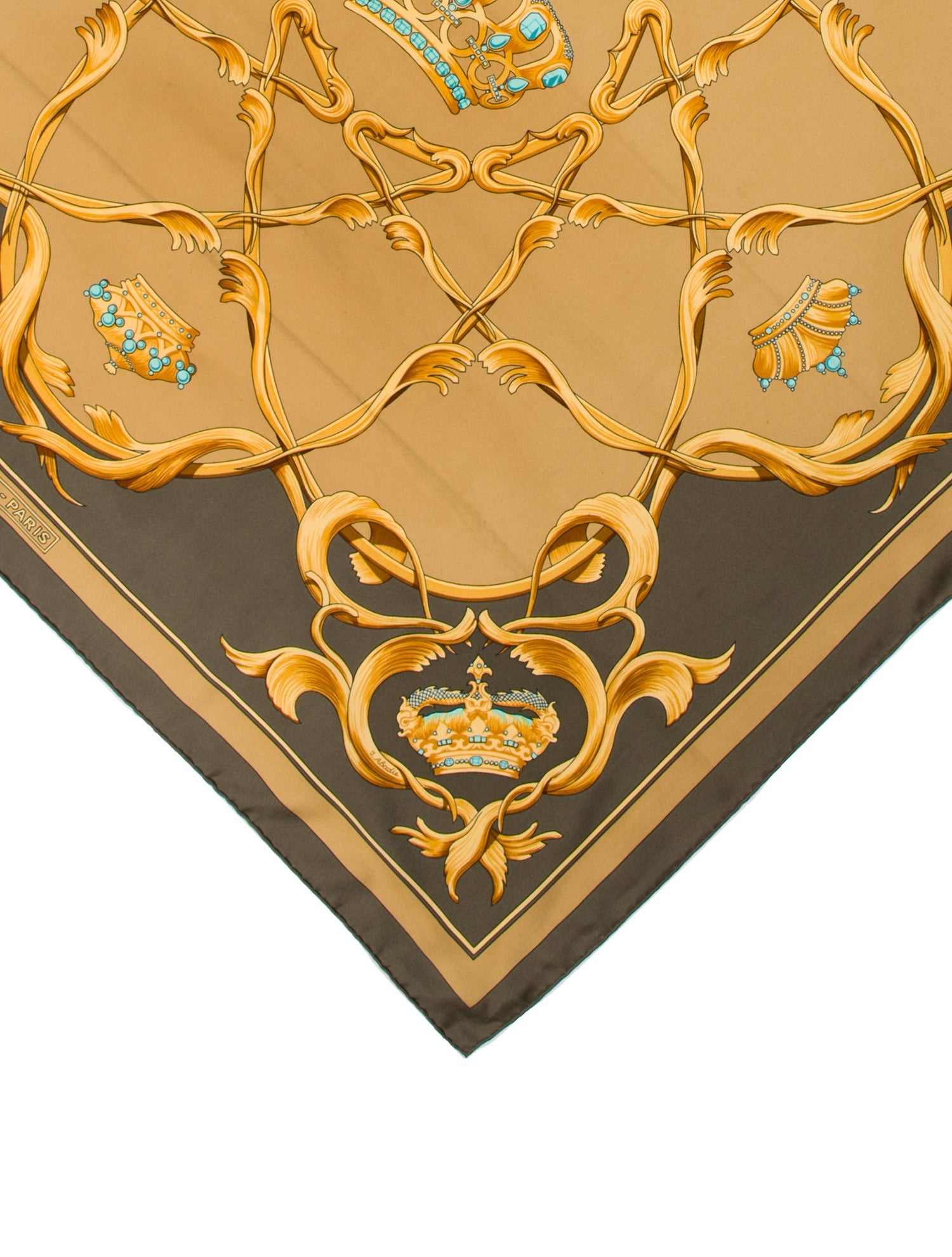 Hermès Couronnes Silk Scarf