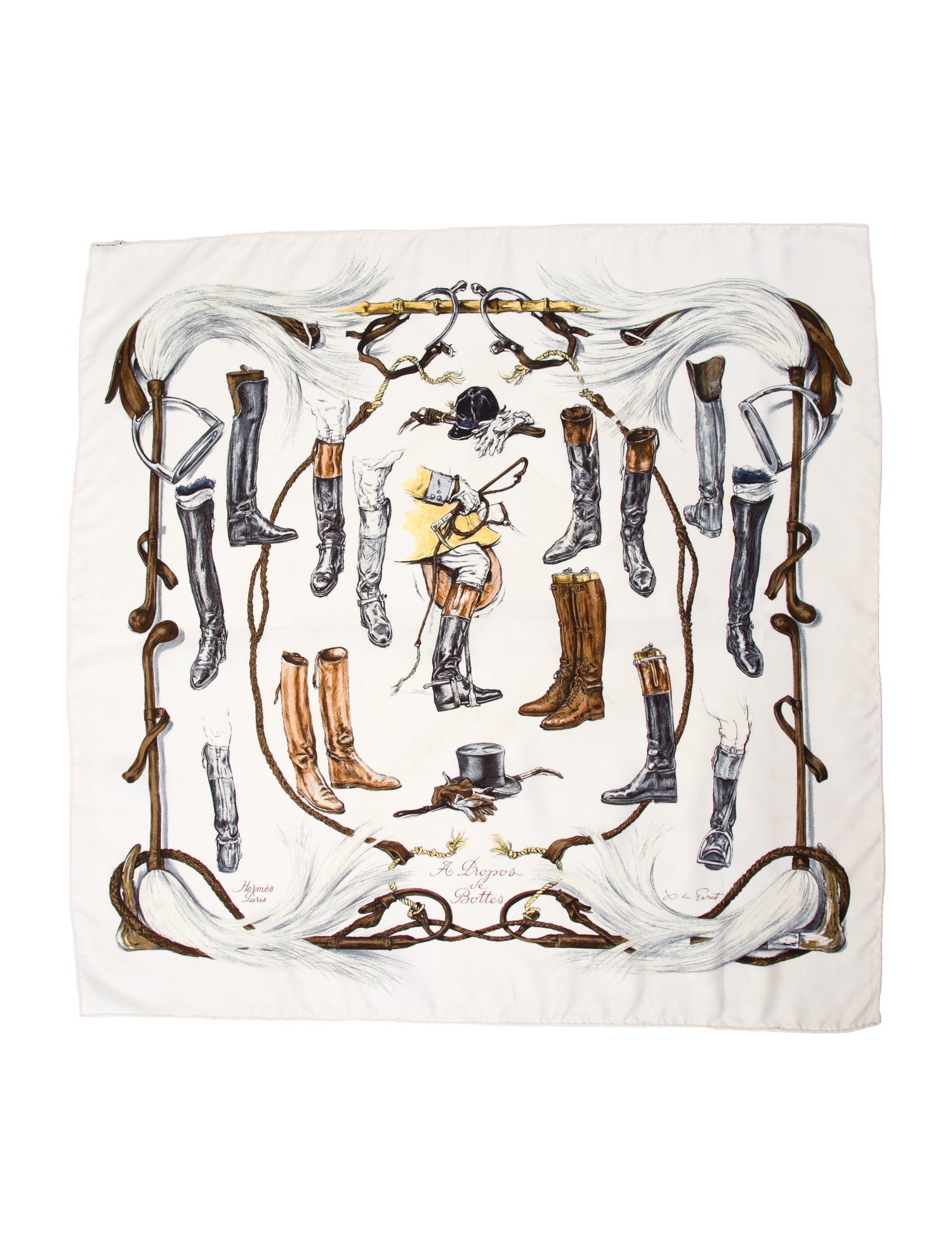 Hermès A Propos de Bottes Silk Scarf