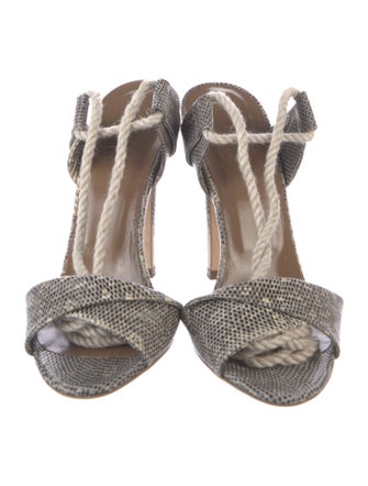 Hermès Lizard Animal Print Sandals