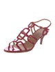 Hermès Patent Leather Cutout Accent T-Strap Sandals