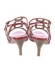 Hermès Patent Leather Cutout Accent T-Strap Sandals