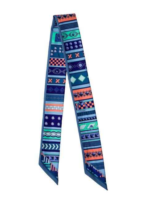 Hermès Colliers de Chiens Silk Twilly Scarf