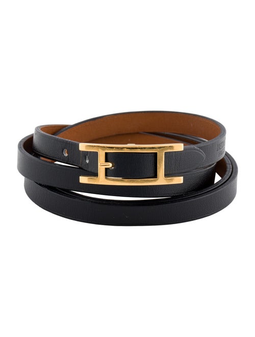 Hermès Leather Behapi 3MM Wrap Bracelet