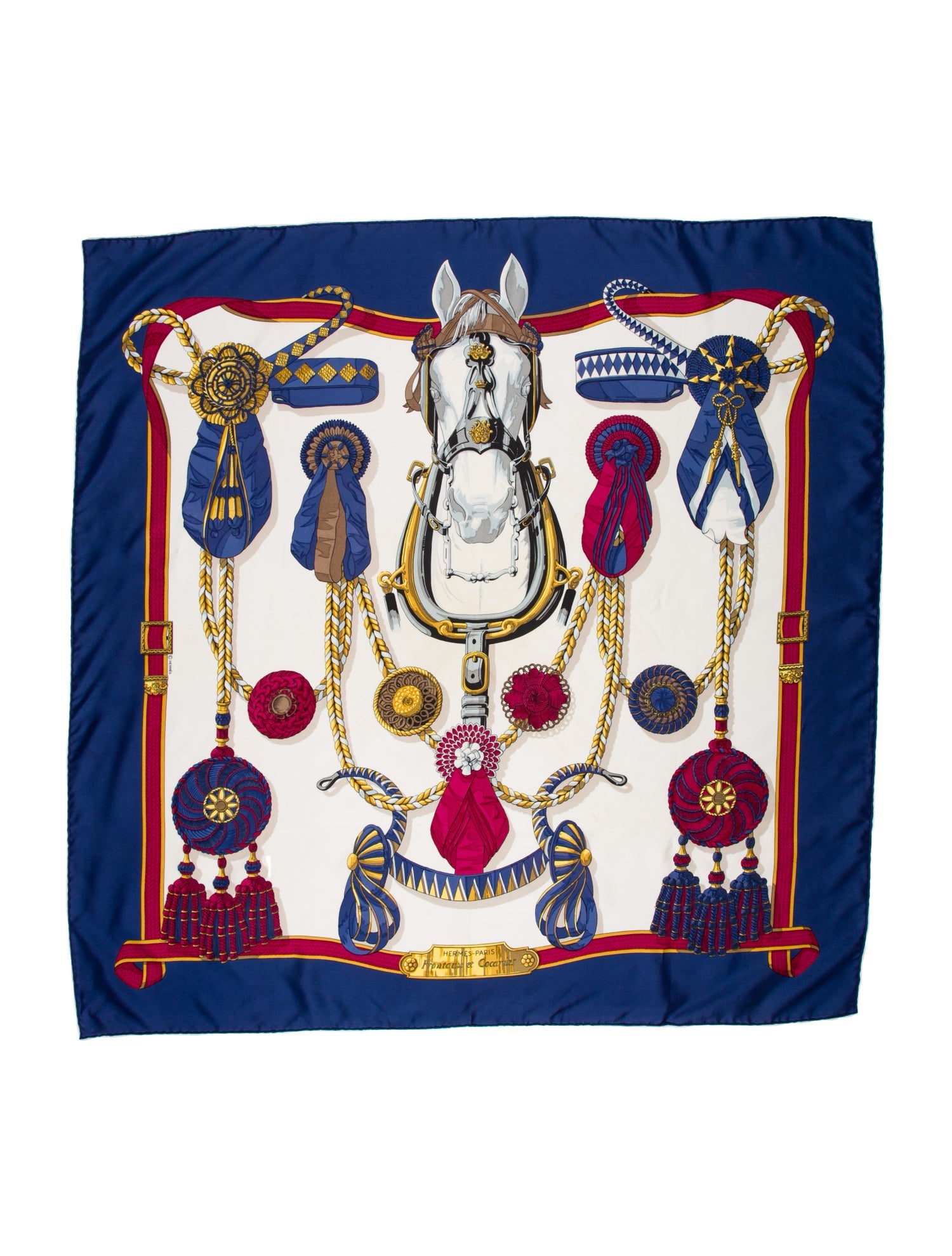 Hermès Frontaux et Cocardes Silk Scarf