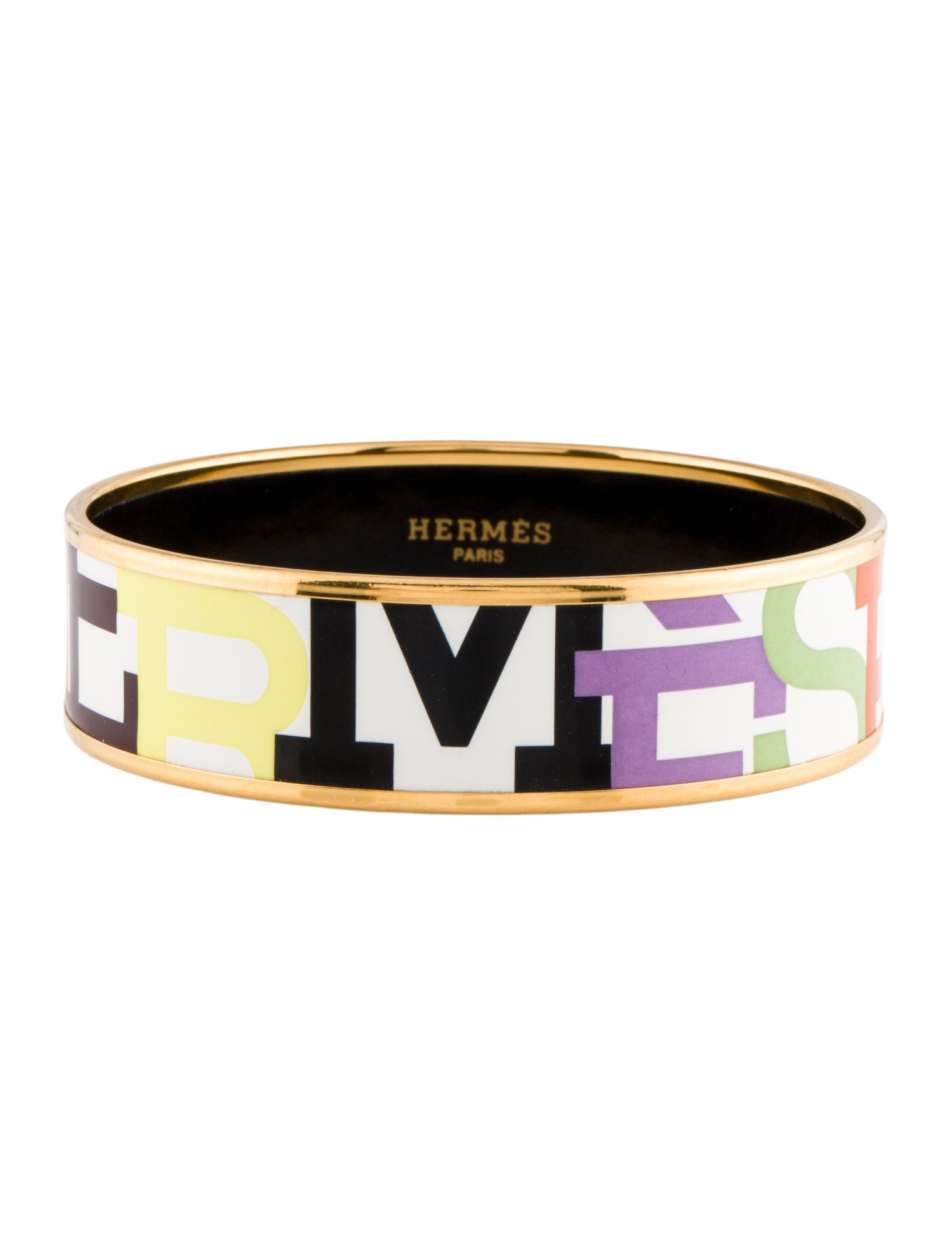 Hermès Enamel Wide Bangle Bracelet