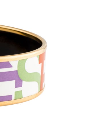 Hermès Enamel Wide Bangle Bracelet