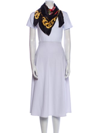 Chanel Silk Interlocking CC Logo Scarf