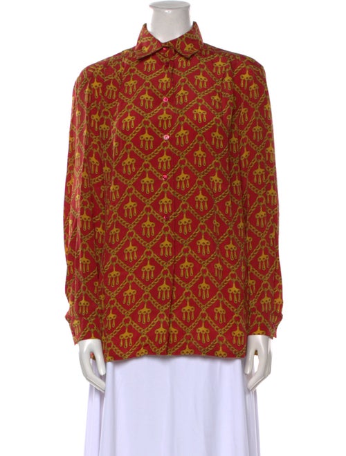 Hermès Silk Printed Blouse