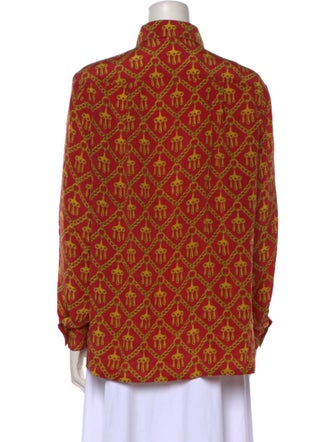 Hermès Silk Printed Blouse