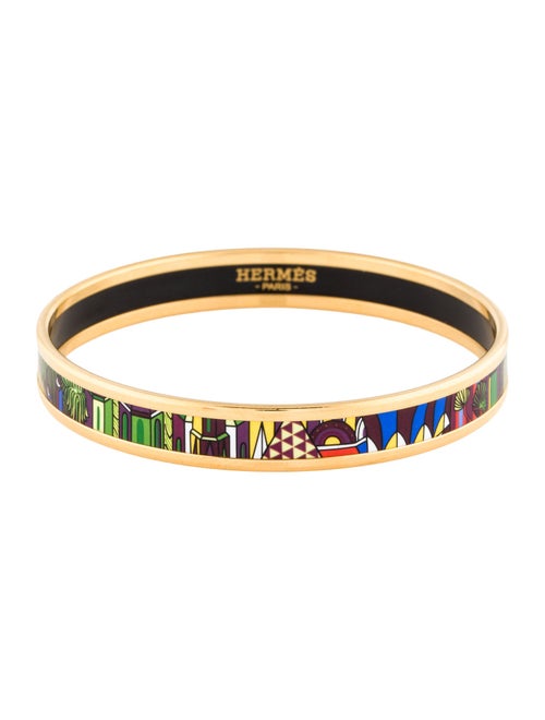Hermès Narrow Enamel Bangle Bracelet