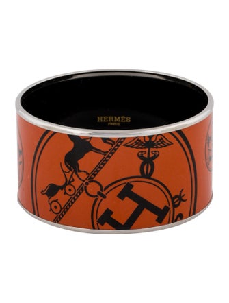 Hermès Extra Wide Enamel Bangle Bracelet