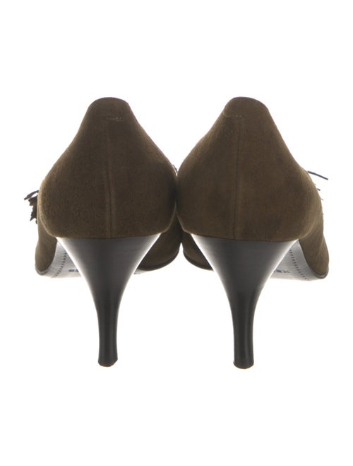 Hermès Suede Fringe Trim Accent Pumps