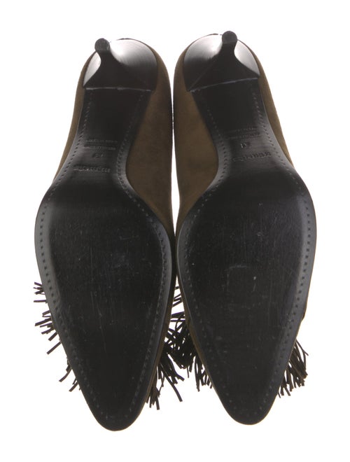 Hermès Suede Fringe Trim Accent Pumps