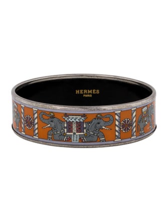 Hermès Wide Enamel Bangle Bracelet
