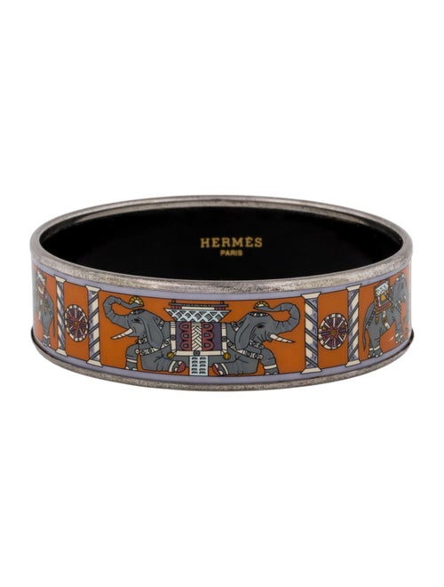 Hermès Wide Enamel Bangle Bracelet