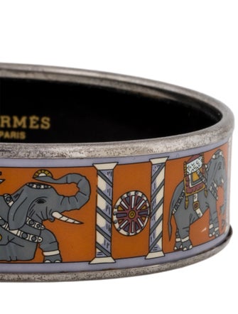 Hermès Wide Enamel Bangle Bracelet