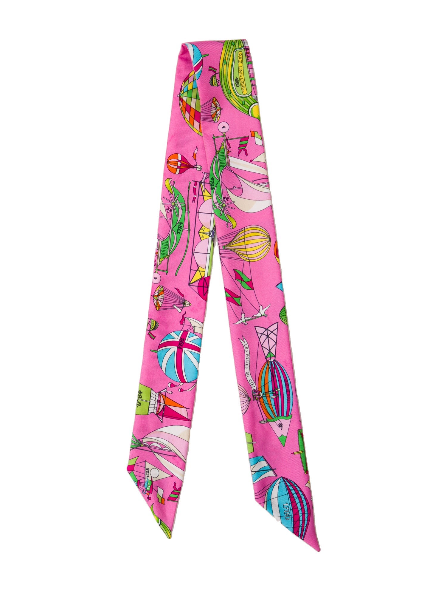 Hermès Les Folies du Ciel Silk Twilly Scarf