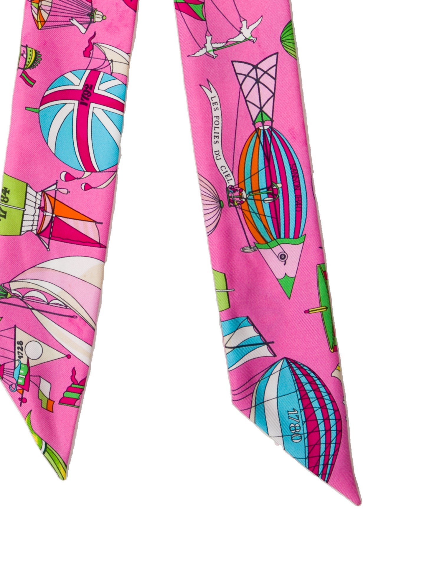 Hermès Les Folies du Ciel Silk Twilly Scarf