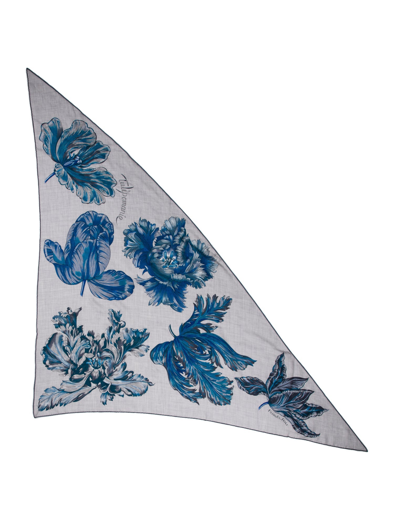 Hermès Tulipomanie Giant Cashmere Triangle Scarf w/ Tags